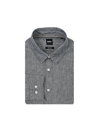 BOSS | Leinenhemd Regular Fit CHAMBRAY | hellgrau