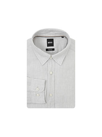 BOSS | Leinenhemd Regular Fit CHAMBRAY | hellgrau