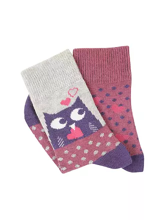 CAMANO | Mädchen Socken 2er Pkg.  mulberry purple | pink