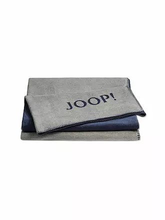 JOOP | Wohndecke - Plaid 150x200cm Uni Doubleface Silber/Navy | dunkelrot