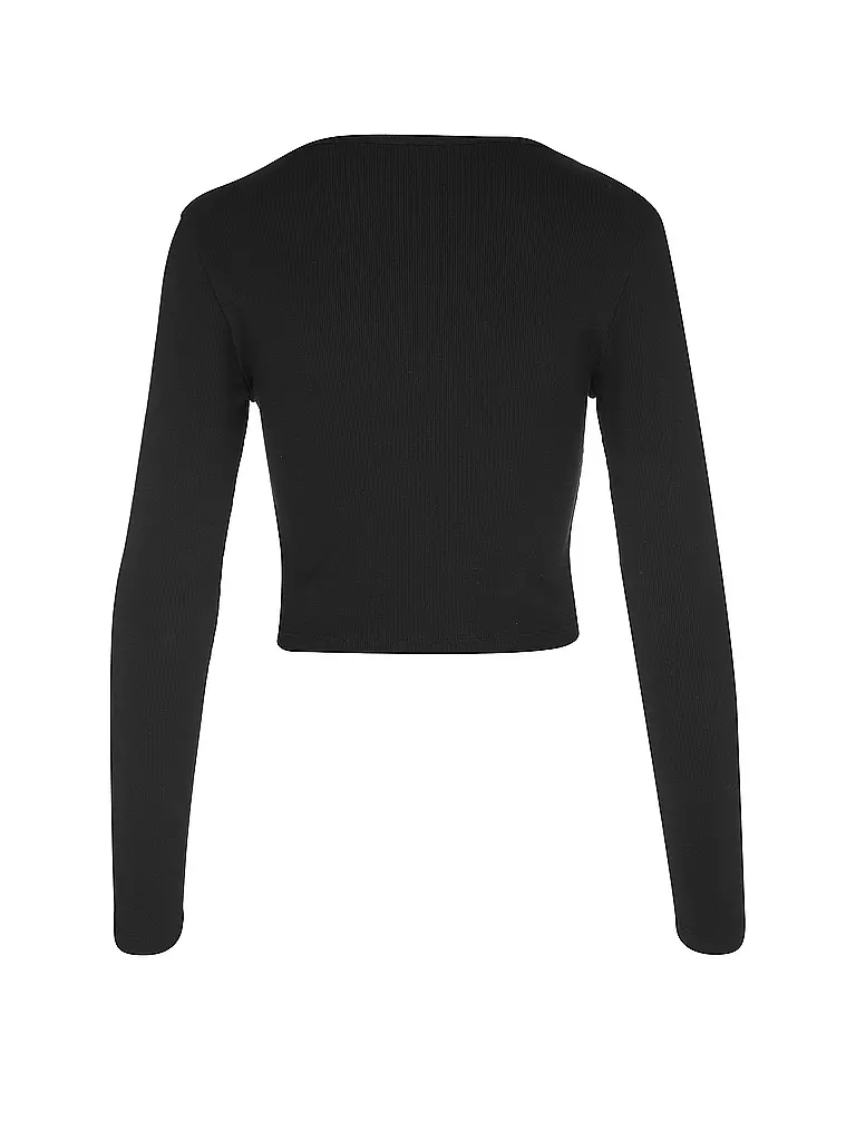 HUGO | Langarmshirt DARIMINA Cropped Fit  | schwarz