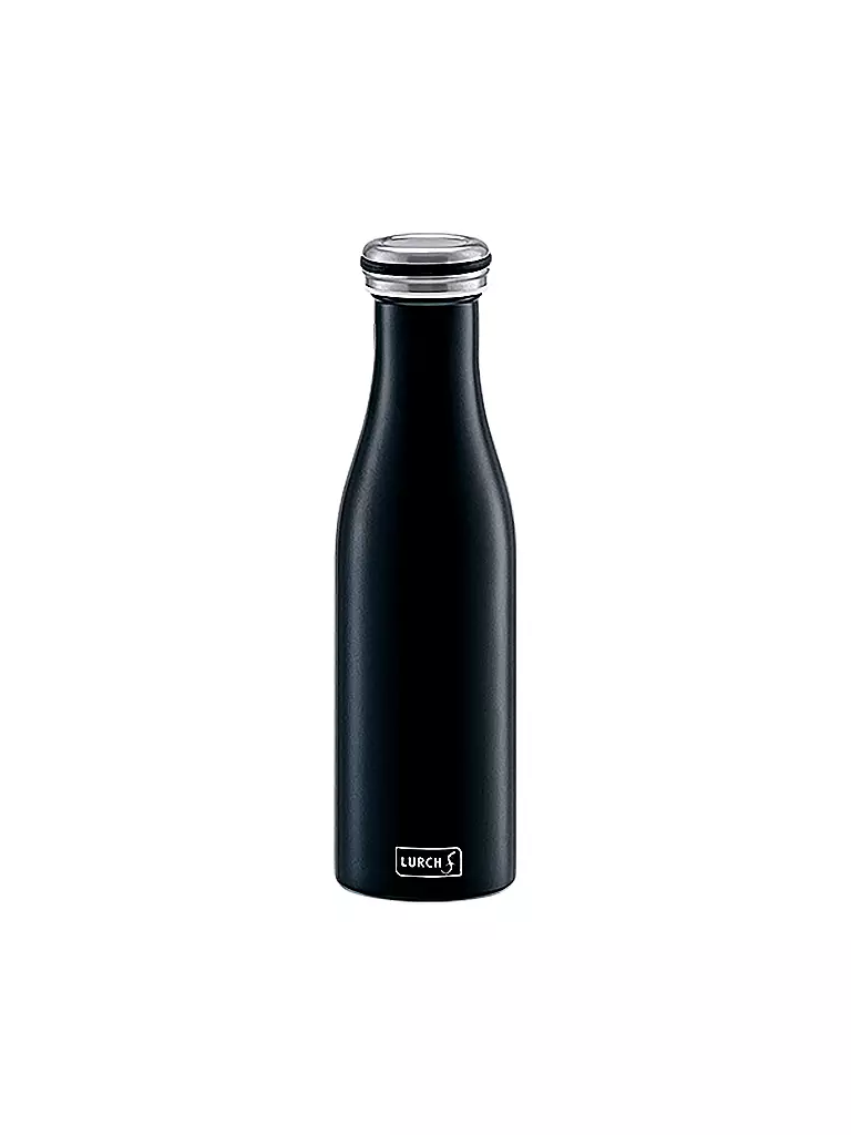 LURCH | Isolierflasche - Thermosflasche Edelstahl 0,5l mattschwarz | schwarz