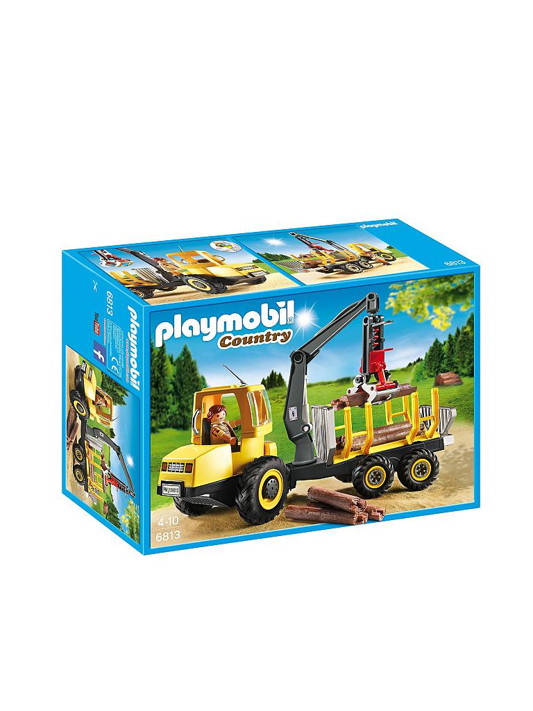 PLAYMOBIL | Country - Holztransporter mit Kran 6813 | transparent