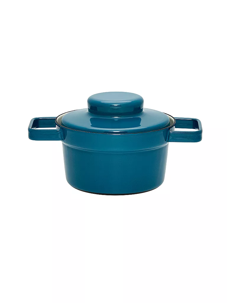 RIESS | Emaille Topf mit Deckel "Aromapot - Truehomeware" 16cm 0,75l | blau