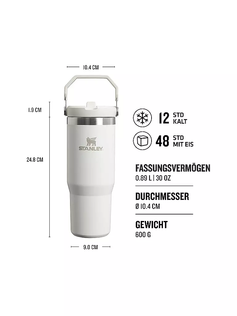 STANLEY | Isolierflasche - Thermosflasche IceFlow Flip Straw Tumblers 0,89l  | weiss