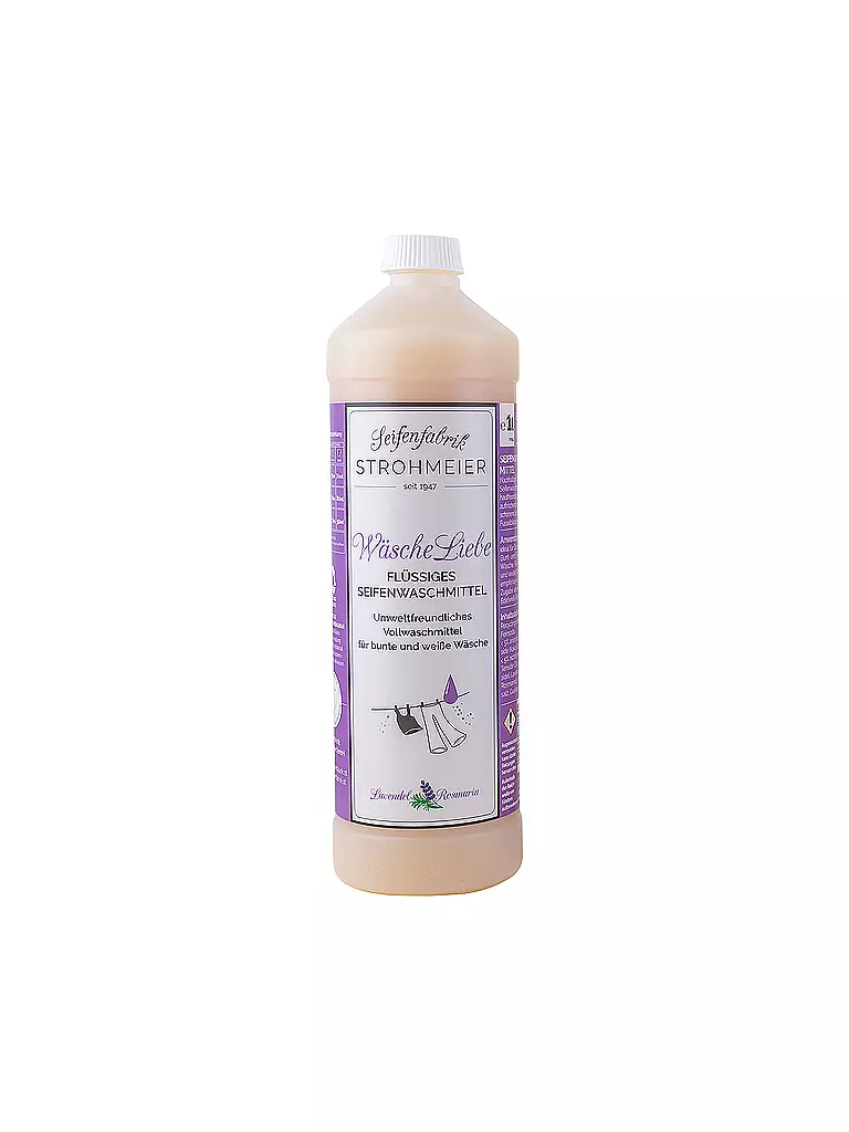 STROHMEIER | Wäscheliebe Flüssiges Seifenwaschmittel Lavendel 1 Liter | creme