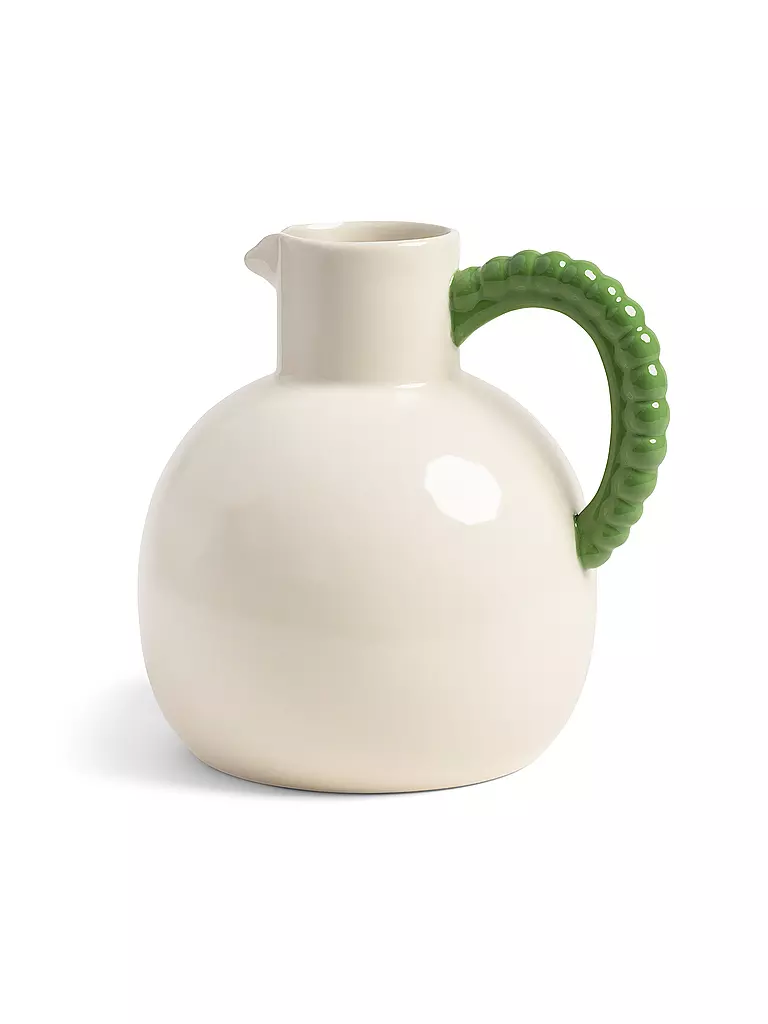 &K AMSTERDAM | Krug 2,5l PERLE Weiss/Gruen | creme