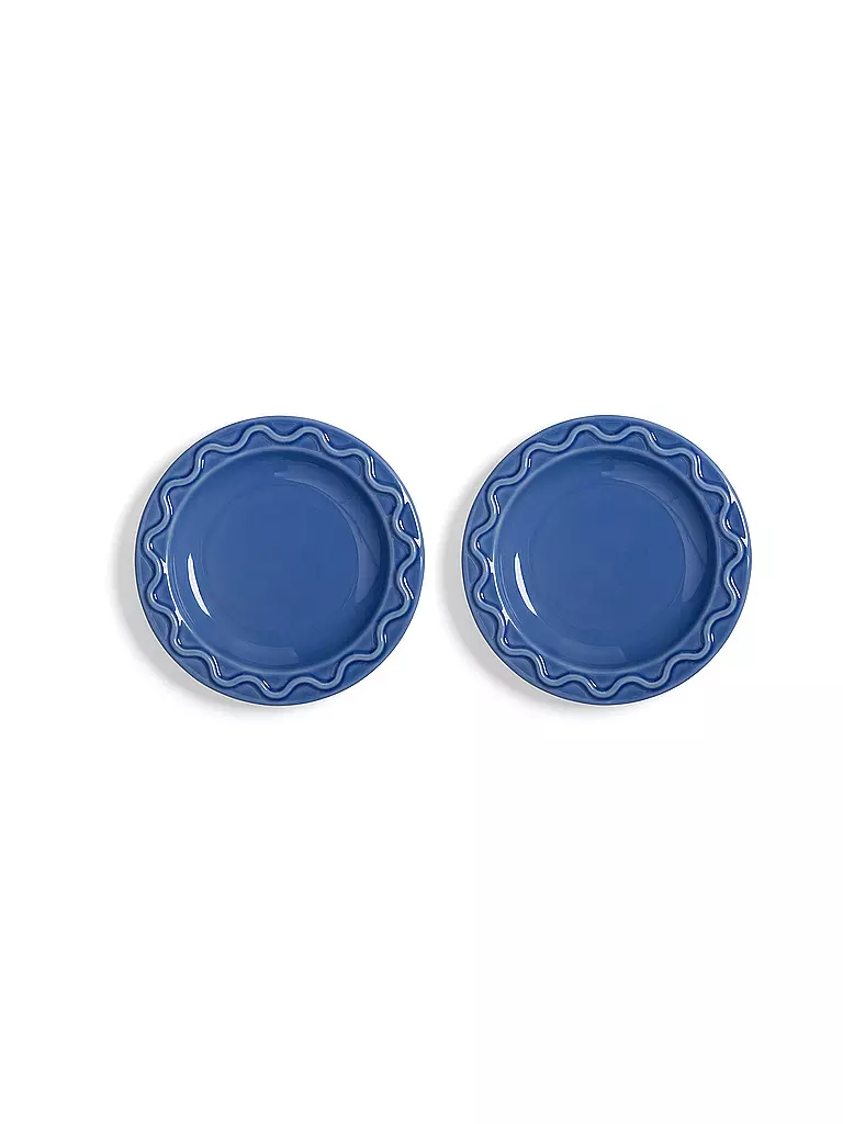 &K AMSTERDAM | Teller Set 2tlg. klein MOCHI 17,5cm Blau   | blau