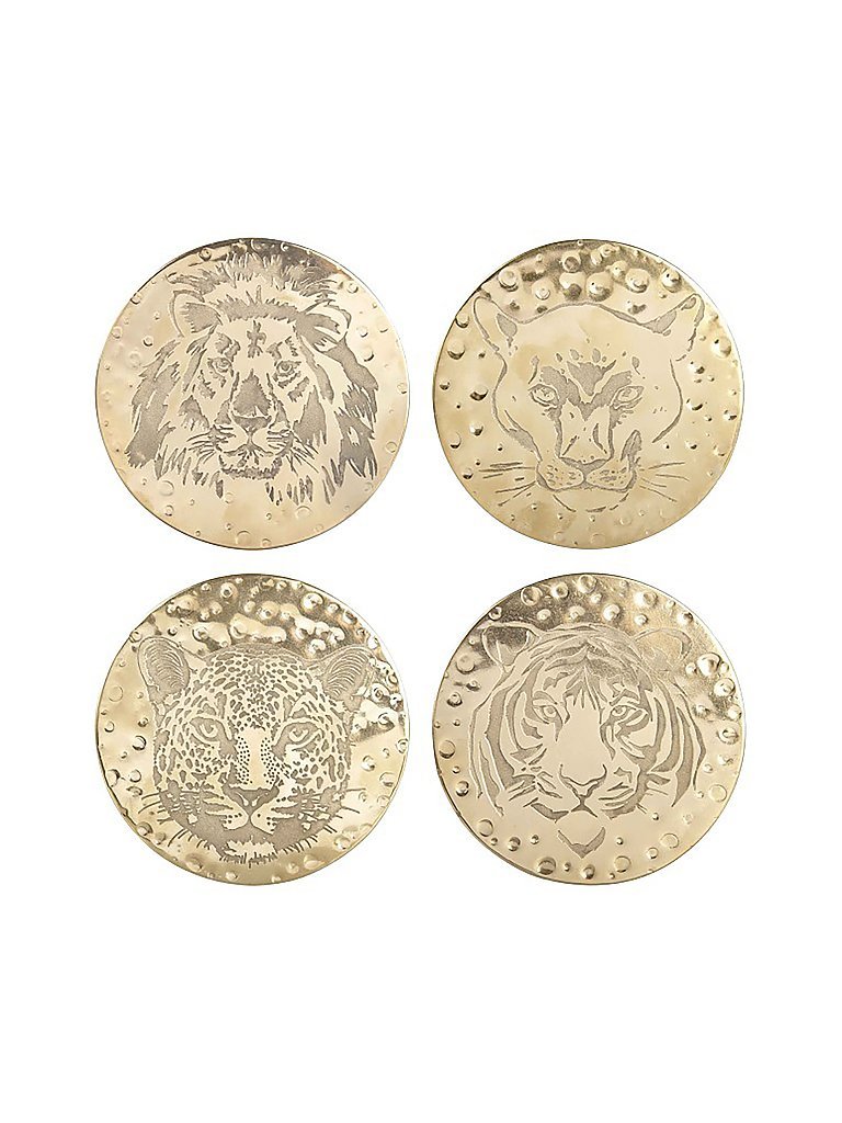 &K AMSTERDAM Glas-Untersetzer 4-er gold