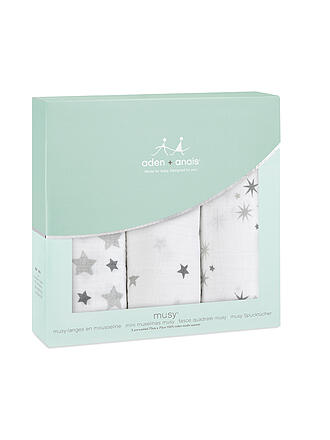 ADEN + ANAIS | Mulltuch 3-er Pkg. DAHLIAS | grau