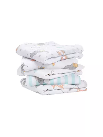 ADEN + ANAIS | Stoffwindeln 5er Pkg Muslin Dumbo New Heights | weiss