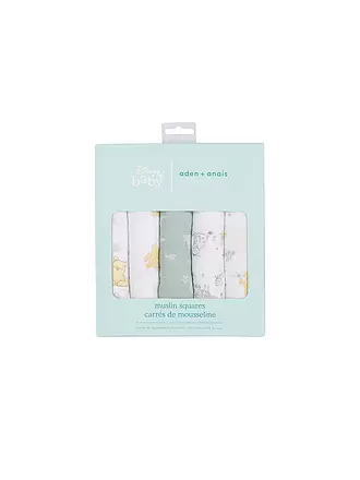 ADEN + ANAIS | Stoffwindeln 5er Pkg Muslin Dumbo New Heights | weiss