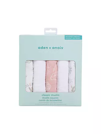 ADEN + ANAIS | Stoffwindeln 5er Pkg Muslin Dumbo New Heights | weiss