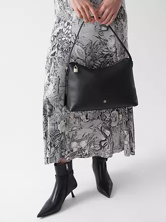 AIGNER | Ledertasche - Hobo Bag DELIA Medium | schwarz