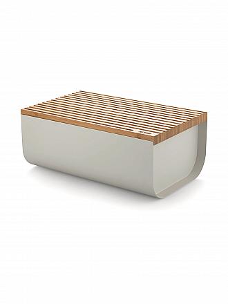 ALESSI | Brotkasten Mattina 34x21cm Warmgrau/Bambus | rot