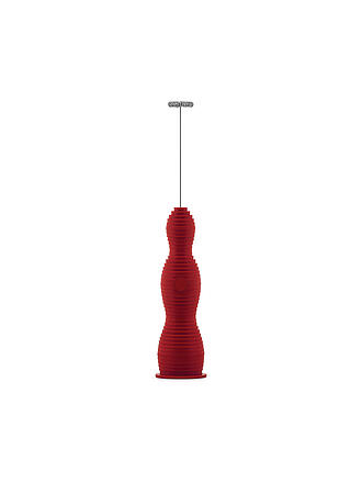 ALESSI | Milchschäumer Pulcina Rot | schwarz