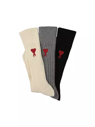 AMI PARIS | Socken 3-er Pkg offwhite / grey / black | 