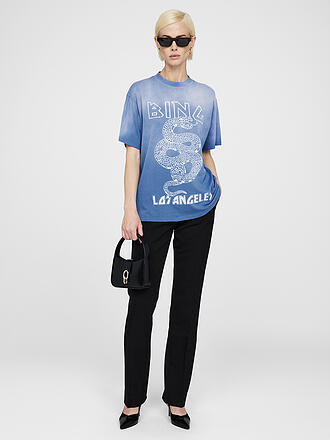ANINE BING | T-Shirt ASHTON SNAKE | blau