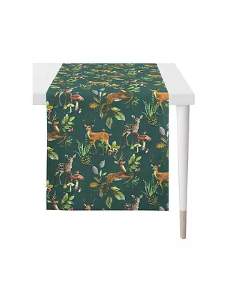 APELT | Läufer CHALET 48x140cm Weiss | dunkelgrün