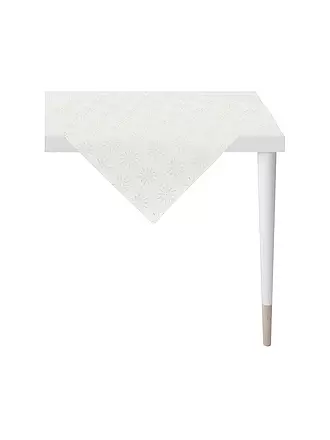 APELT | Mitteldecke CHRISTMAS GLAM 88x88cm Weiss | dunkelrot