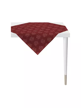 APELT | Mitteldecke CHRISTMAS GLAM 88x88cm Weiss | dunkelrot
