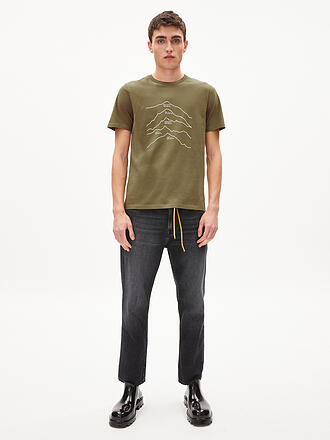ARMEDANGELS | T-Shirt JAAMES TOP MOUNTAINS | olive