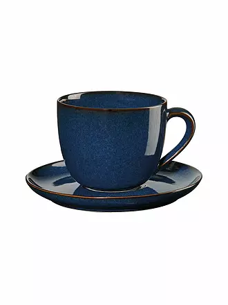 ASA SELECTION | Cappuccinotasse mit Untertasse 0,23l Saisons Sand | dunkelblau