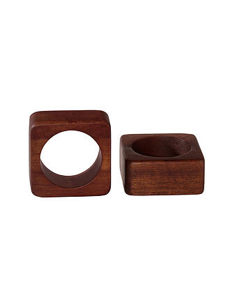 ASA SELECTION | Serviettenringe 2er Set eckig/glatt Akazienholz | braun