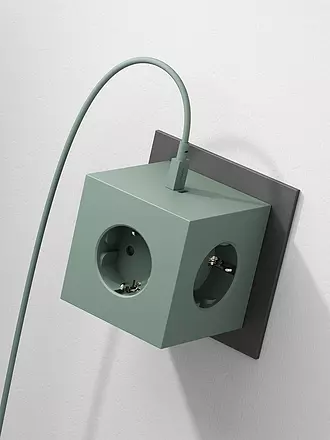AVOLT | Mehrfachsteckdose Square 2 F Oak Green | schwarz