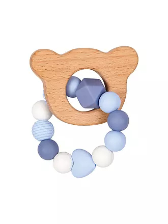 BABY GLÜCK | Beissring Silikon-Holz hellblau | hellblau