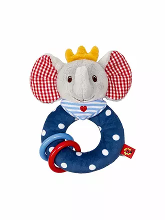 BABY GLÜCK | Ringrassel mit Klapperringen Elefant BabyGlück | blau