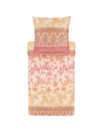 BASSETTI | Satin Bettwäsche AGRIGENTO 70x90cm/140x200cm Beige | rosa