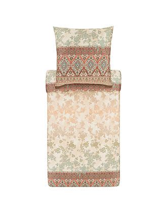 BASSETTI | Satin Bettwäsche AGRIGENTO 70x90cm/140x200cm Blau | beige