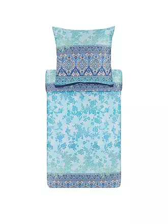 BASSETTI | Satin Bettwäsche AGRIGENTO 70x90cm/140x200cm Blau | beige