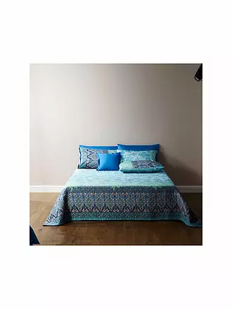 BASSETTI | Satin Bettwäsche AGRIGENTO 70x90cm/140x200cm Blau | beige