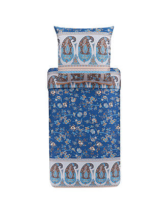 BASSETTI | Satin Bettwäsche GENOVEVA 70x90cm/140x200cm blau | hellgrün