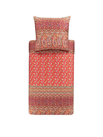 BASSETTI | Satin Bettwäsche IMPERIA 70x90cm/140x200cm rot | beige