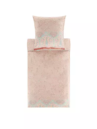 BASSETTI | Satin Bettwäsche INDIAN ROSES 70x90cm/140x200cm Mint | beige