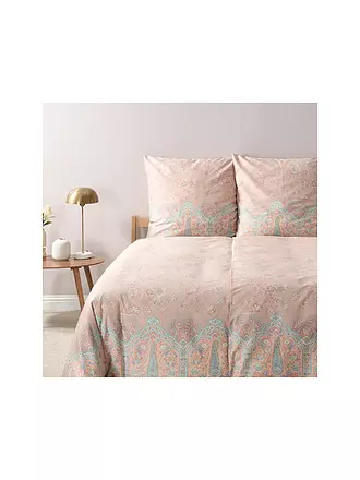BASSETTI | Satin Bettwäsche INDIAN ROSES 70x90cm/140x200cm Mint | beige