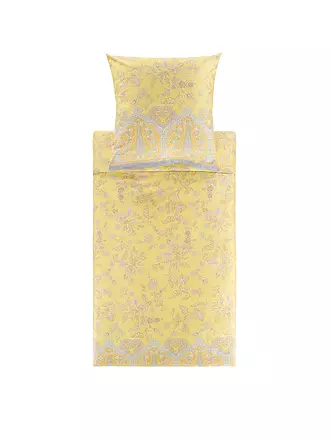 BASSETTI | Satin Bettwäsche INDIAN ROSES 70x90cm/140x220cm Gelb | gelb