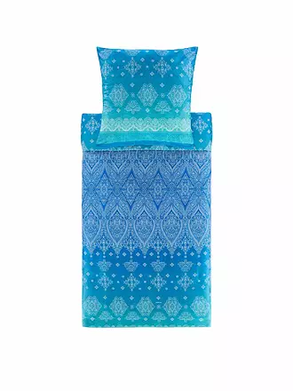 BASSETTI | Satin Bettwäsche KERALA 70x90cm/140x220cm Blau | grün