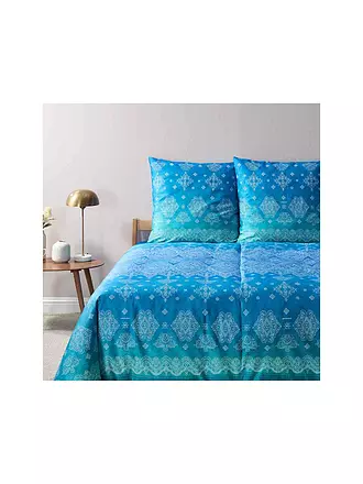 BASSETTI | Satin Bettwäsche KERALA 70x90cm/140x220cm Blau | grün