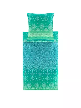 BASSETTI | Satin Bettwäsche KERALA 70x90cm/140x220cm Gruen | blau