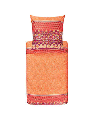BASSETTI | Satin Bettwäsche Laglio 70x90cm / 140x200cm Orange | beige
