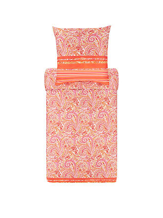 BASSETTI | Satin Bettwäsche NOTO 70x90cm/140x200cm Grau | rot