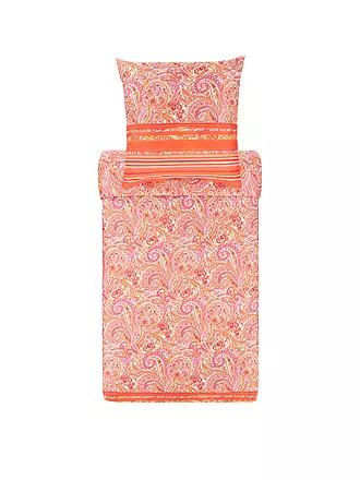 BASSETTI | Satin Bettwäsche NOTO 70x90cm/140x200cm Grau | rot