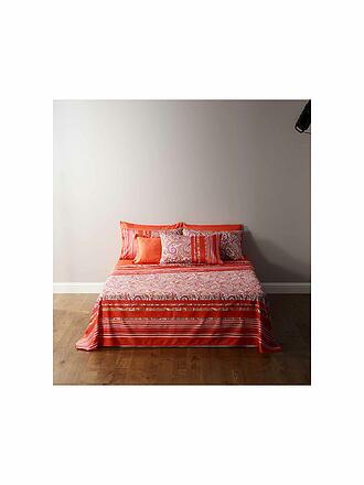 BASSETTI | Satin Bettwäsche NOTO 70x90cm/140x200cm Grau | rot