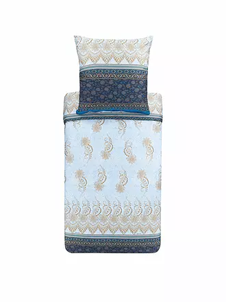 BASSETTI | Satin Bettwäsche ORISTANO 70x90cm/140x200cm hellblau | beige