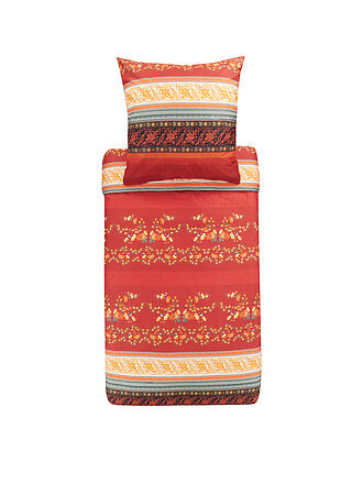 BASSETTI | Satin Bettwäsche ORSOEI 70x90cm/140x200cm rot | blau