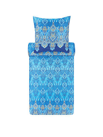 BASSETTI | Satin Bettwäsche RAGUSA 70x90cm/140x200cm Gelb | blau